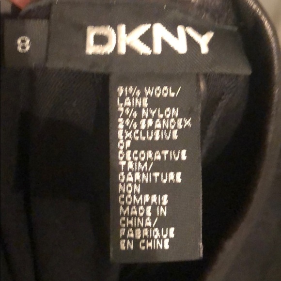 Beautiful DKNY Chic Black Skirt with Faux Leather Trim size 8 - Picture 5 of 6